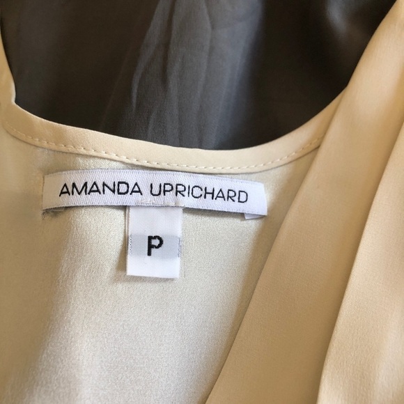 Amanda Uprichard Cream and gray draped 100% silk sleeveless mini dress dress - Picture 8 of 9